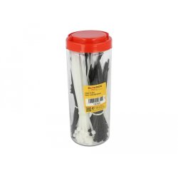 DeLOCK Boîte d’assortiment de serre-câbles, 600 unités, noir / blanc