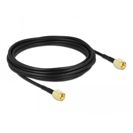 DeLOCK Câble d'antenne RP-SMA mâle vers RP-SMA mâle LMR/CFD100 5 m low loss