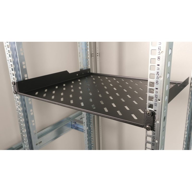 Equip Fixed Shelf 19', 1U, 600MM, Black