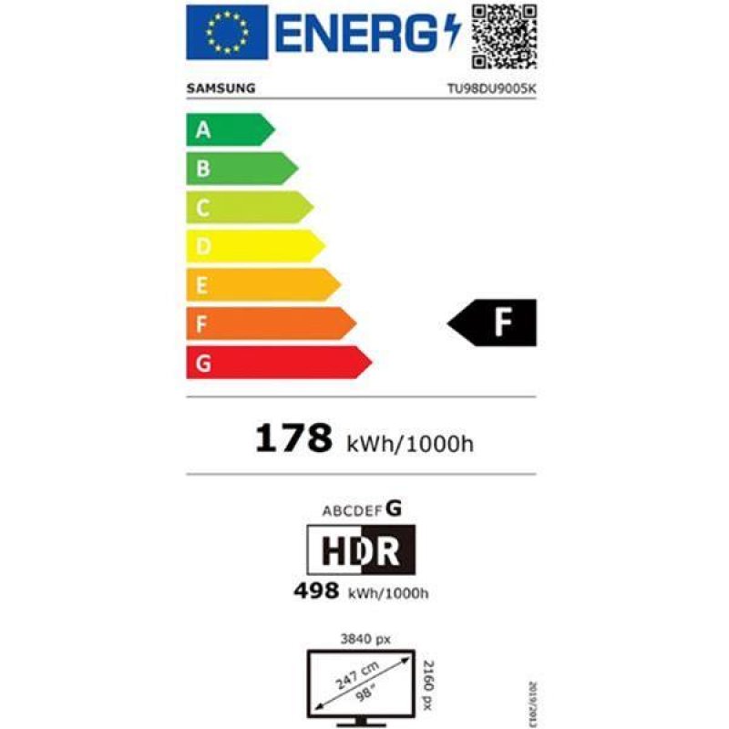 Samsung TU98DU9005K 2.49 m (98") 4K Ultra HD Smart TV Wi-Fi Black