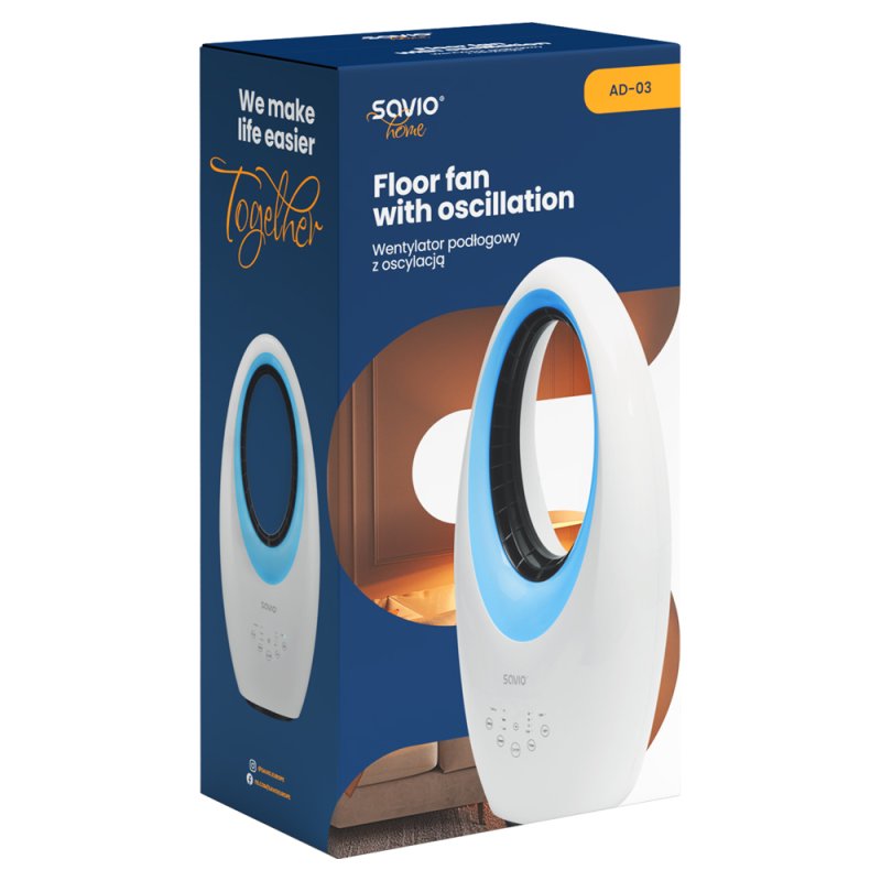 Savio AD-03 ventilateur Blanc