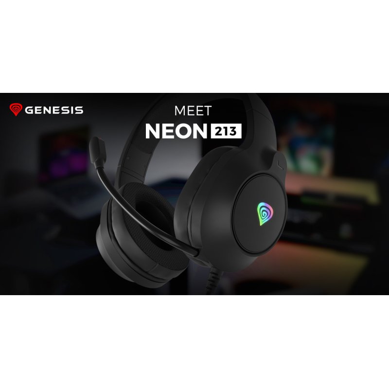 GENESIS NEON 213 Headset Wired Handheld Calls/Music USB Type-A Black