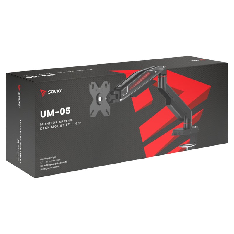 Savio UM-05 support Support passif Écran Noir