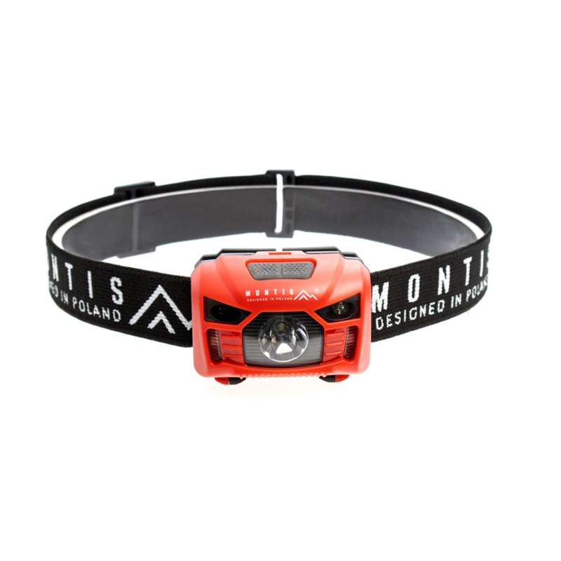 Montis Bateryjna latarka nagłowna z sensorem MT002 Rouge, Noir Lampe frontale LED