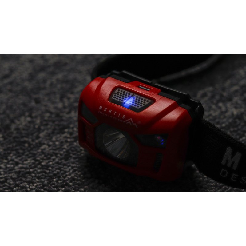 Montis Bateryjna latarka nagłowna z sensorem MT002 Rouge, Noir Lampe frontale LED