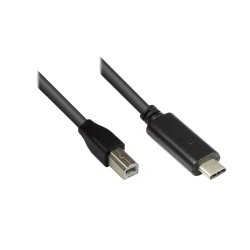 Alcasa 2510-CB010 câble USB USB 2.0 1 m USB B USB C Noir