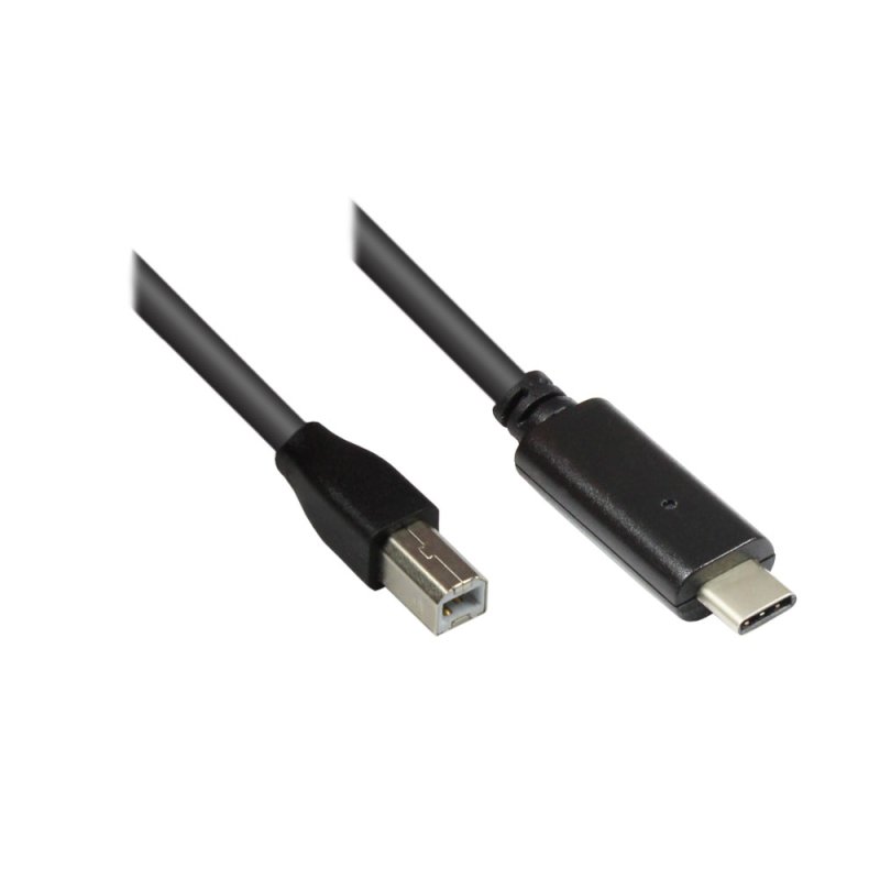 Alcasa 2510-CB010 USB cable USB 2.0 1 m USB B USB C Black