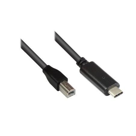 Alcasa 2510-CB010 USB cable USB 2.0 1 m USB B USB C Black