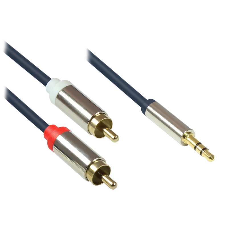 Alcasa GC-M0057 câble audio 1 m 3,5mm 2 x RCA Bleu