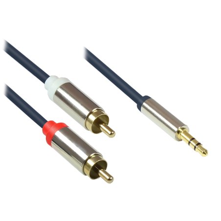 Alcasa GC-M0057 câble audio 1 m 3,5mm 2 x RCA Bleu