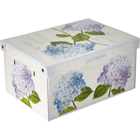 Lavatelli Collection Ortensie Hydrangeas Decorative Cardboard Lids And Handles Clothes Toy Box Storage Baskets Small