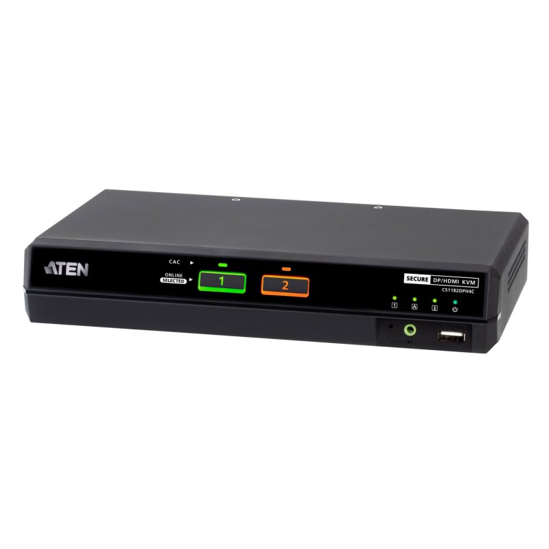 ATEN CS1182DPH4C KVM USB 5K DP HDMI 2P KVM SECURE ECRAN SIMPLE AVEC CARD READER