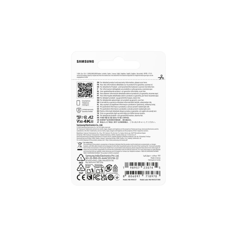 MICRO SD MSD / T9 512GB R200 / W130 MB/S
