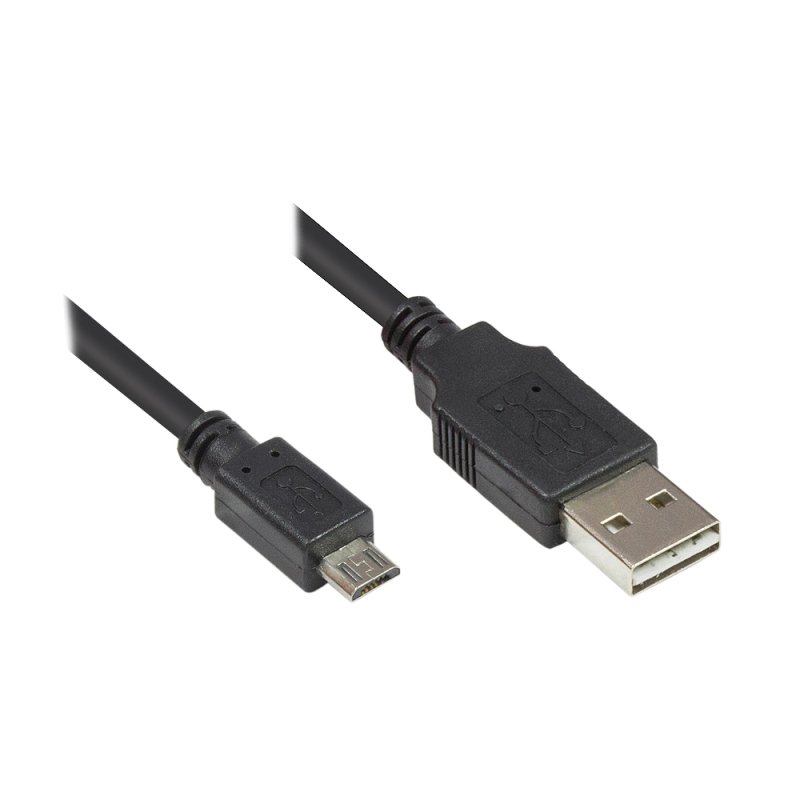 Alcasa 2510-EUM005 câble USB USB 2.0 0,5 m USB A Micro-USB B 0,48 Gbit/s Noir