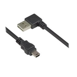 Alcasa 3310-EU005W USB cable USB 2.0 0.5 m USB A Mini-USB B 0.48 Gbit/s Black