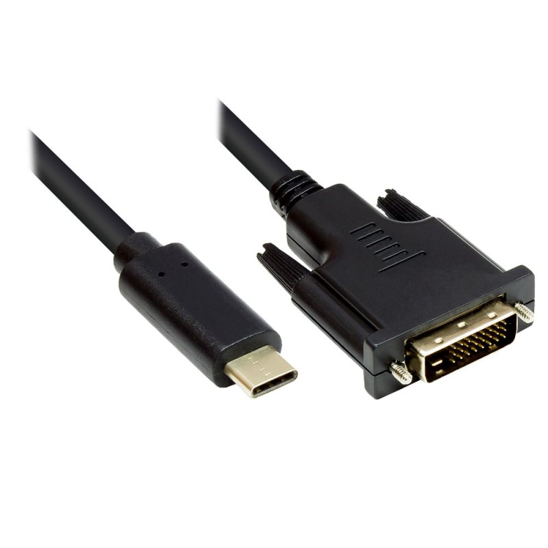 Alcasa GC-M0110 video cable adapter 2 m USB Type-C DVI-D Black