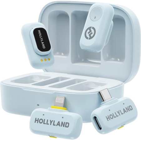 Hollyland - LARK A1 Microphones, with USB-C Lightning - Sky Blue