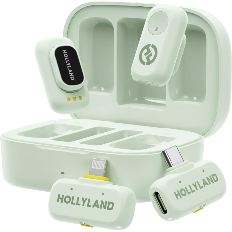 Hollyland - LARK A1 Microphones, with USB-C Lightning - Mint Green