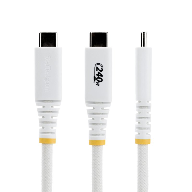 StarTech.com 2m (6ft) USB-C Charging Cable, Durable and Ultra-Flexible, 240W (5A) PD EPR, USB 2.0 Laptop Charger Cable,