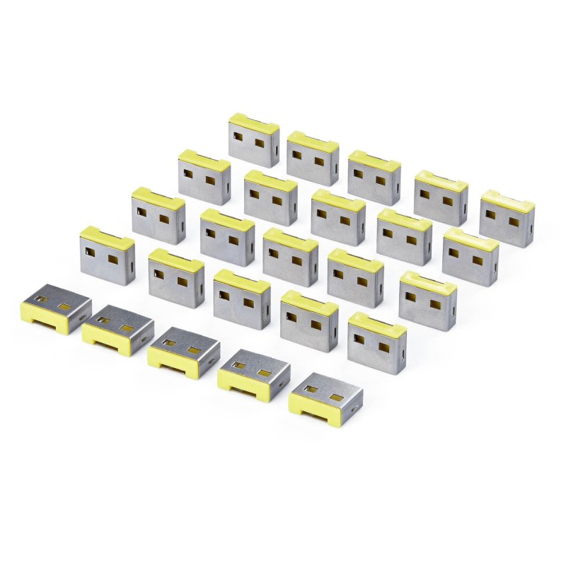 StarTech.com USB-A Port Blocker Replacement Plugs, 25-Pack Spare Locking Inserts for USB-A-PORT-BLOCKER, Snap-In