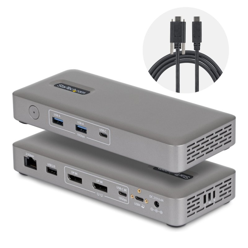 Dual-DP USB4 Dock 100W PD Driverless
