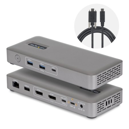 StarTech.com USB4 Docking Station, Driverless Dual 4K for macOS and Windows, Universal USB-C Dock with 100W Laptop