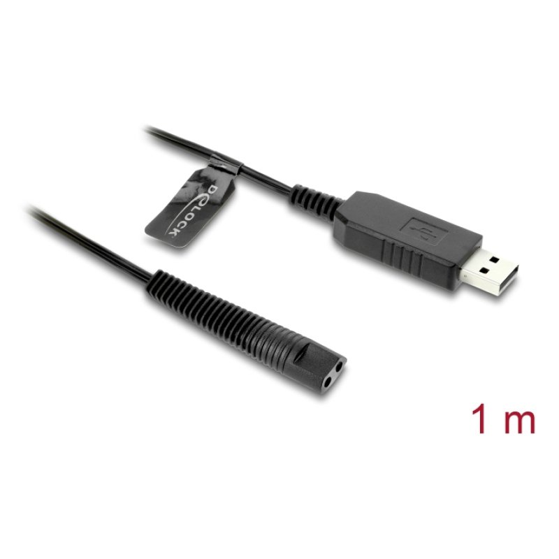 Delock USB Ladekabel 12 V für Elektrorasierer kompatibel mit Braun Series 1, 3, 5, 7, 9 - Rasierer Ladegerät