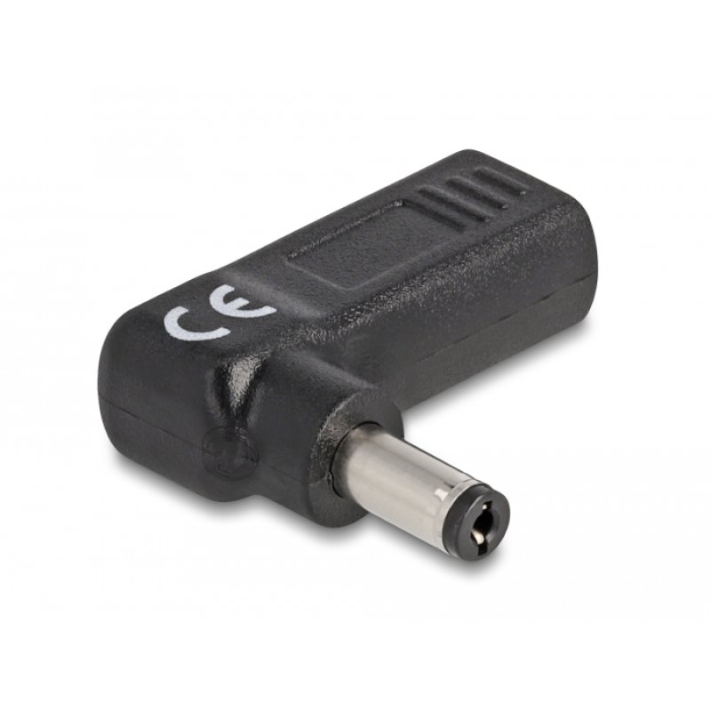 DeLOCK Adapter for Laptop Charging Cable USB Type-C female to 5.5 x 2.1 mm male 90° angled