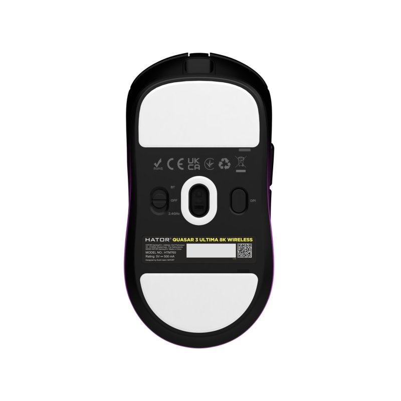 Souris sans fil Gamer Hator Quasar 3 Ultima 8K (Noir/Violet)