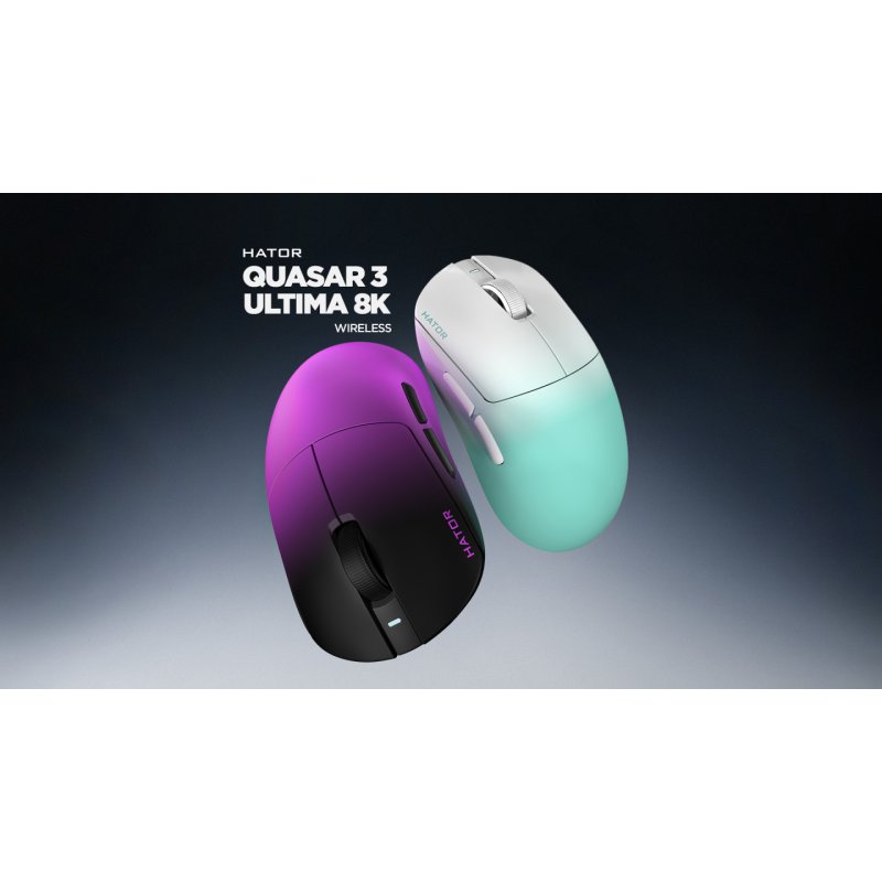 Souris sans fil Gamer Hator Quasar 3 Ultima 8K (Noir/Violet)