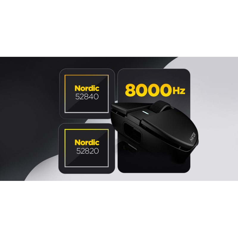 Souris sans fil Gamer Hator Quasar 3S Ultima 8K (Noir)