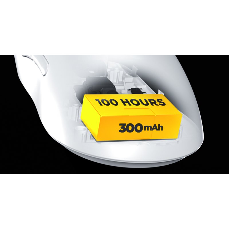 Souris sans fil Gamer Hator Quasar 3S Ultima 8K (Blanc)