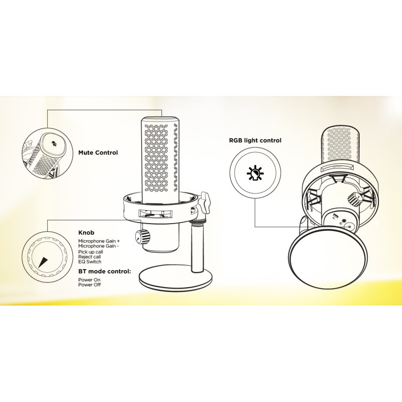 Microphone sur pied Hator Dreamcast X (Noir)