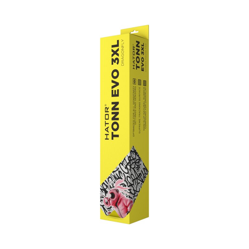 Tapis de Souris Hator Tonn Evo Dragonfly - Taille 3XL (Blanc/Noir)