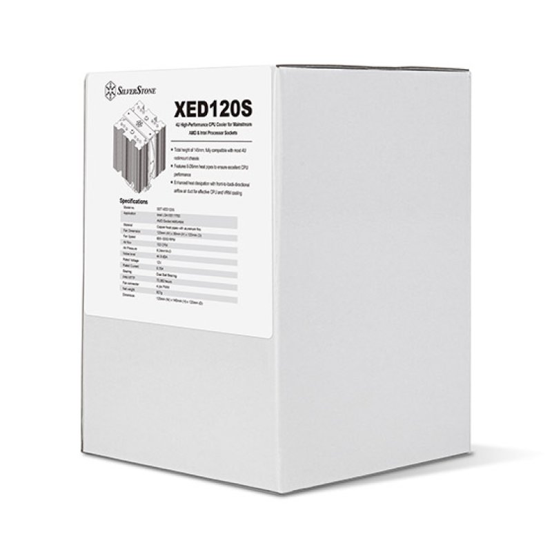 Silverstone XED120S Processor Heatsink/Radiator 12 cm Silver 1 pc(s)