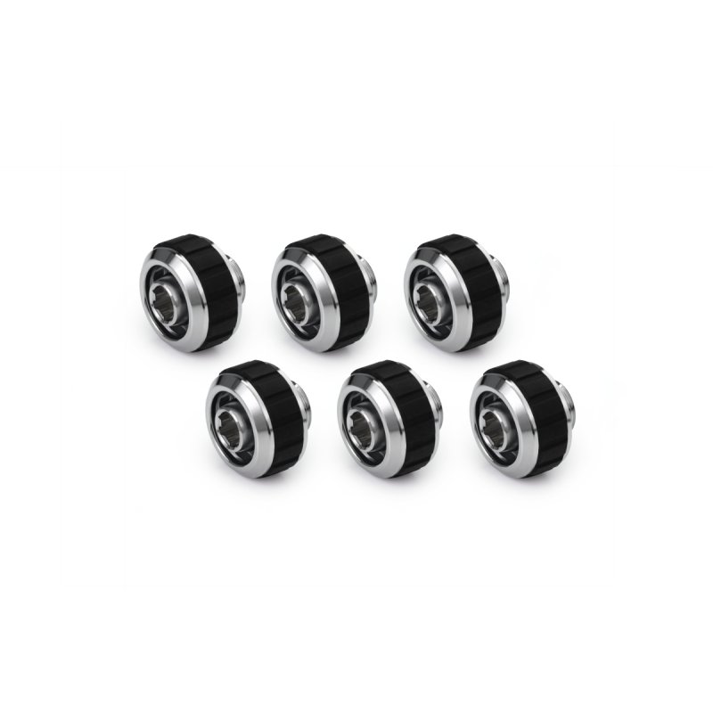 Alphacool Apex Grip SoftTube fitting 16/10mm G1/4 chrome Set 6 pcs