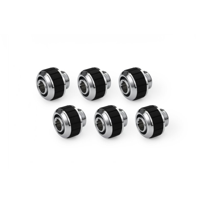Alphacool Apex Grip SoftTube fitting 13/10mm G1/4 chrome Set 6 pcs