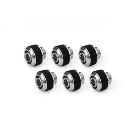 Alphacool Apex Grip SoftTube fitting 13/10mm G1/4 chrome Set 6 pcs