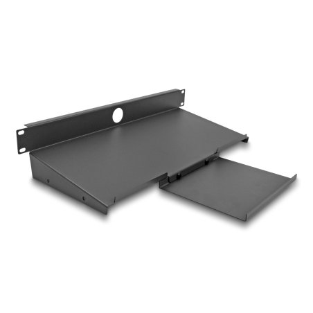 DeLOCK Etagère 19″ pour clavier et souris, 1U, gris foncé