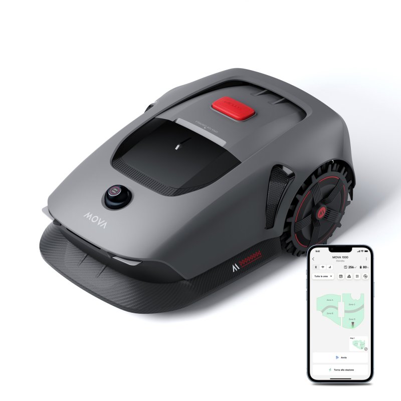 MOVA M1000 tondeuse à gazon Tondeuse à gazon robot Batterie Noir, Gris, Rouge