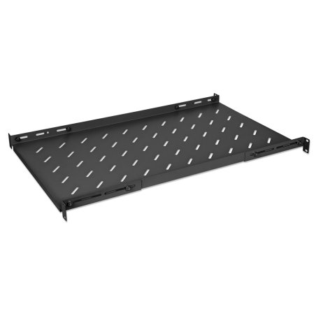 Intellinet 19" Fixed Shelf (adjustable), 1U, 750mm shelf depth, 750 to 950mm adjustable rail depth, Max 20kg, Black,