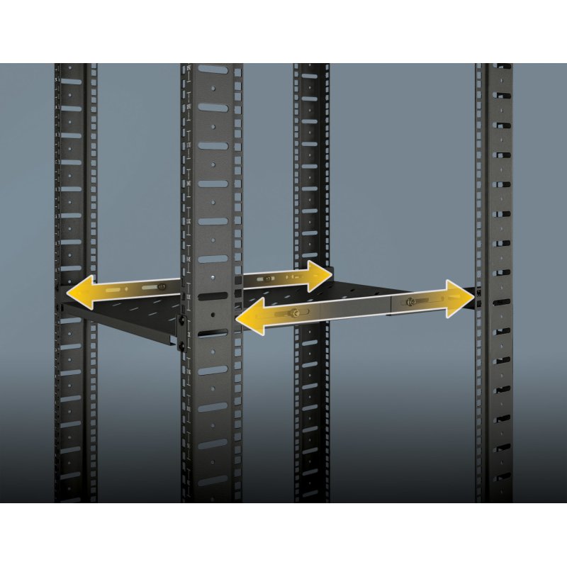 INTELLINET 19"Fachboden variable Schienen 750mm tief schwarz
