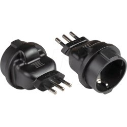 Alcasa PA-6502S power plug adapter Type L (IT) Type F Black