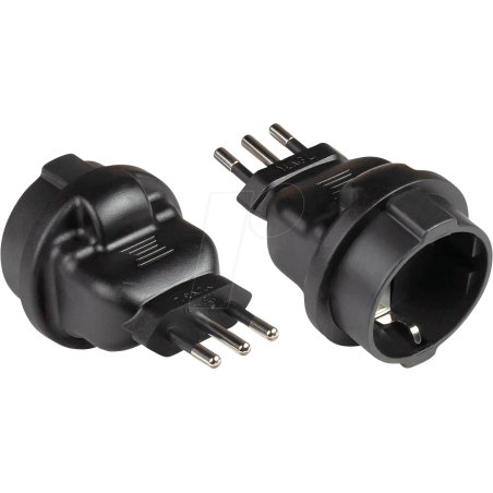 Alcasa PA-6502S power plug adapter Type L (IT) Type F Black