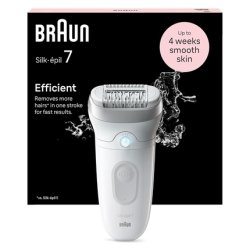 Braun Silk-épil 7 Epilator for Women Long-Lasting Hair Removal White/Silver