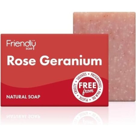 Friendly Soap Naked and Natural Rose Geranium Soap 7 x 95g - Pack of 3