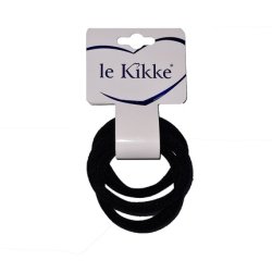 Le Kikke Basic Black Hair Ties Diameter 55 Cm Thickness 08 Cm