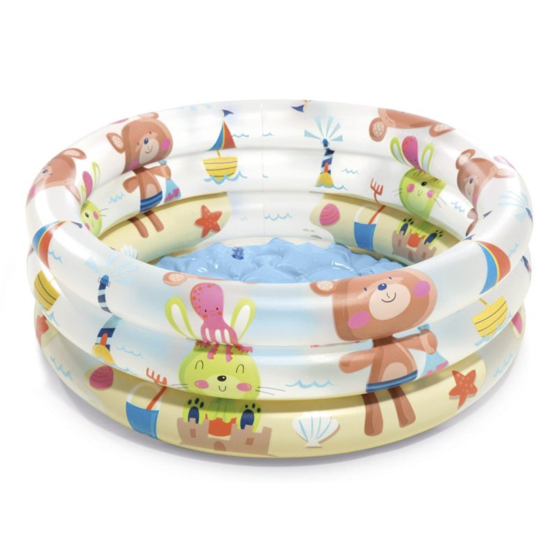 INTEX - Little Sea Pals 3-Ring Baby Pool, 61x22 cm (57106)