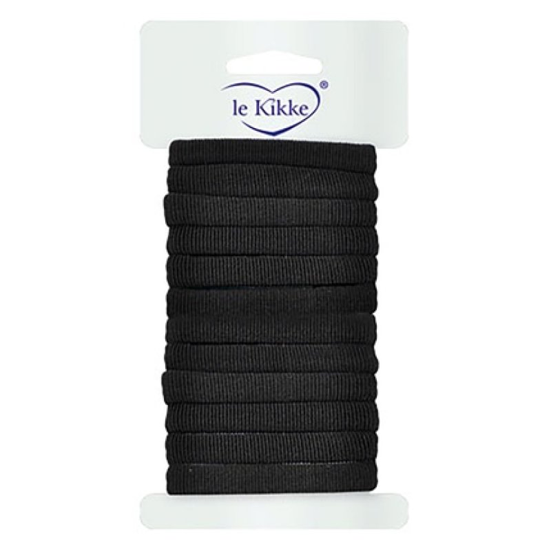 Le Kikke Basic Black Hair Ties 45 Cm Diameter 1 Cm Thickness