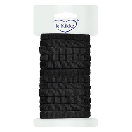 Le Kikke Basic Black Hair Ties 45 Cm Diameter 1 Cm Thickness